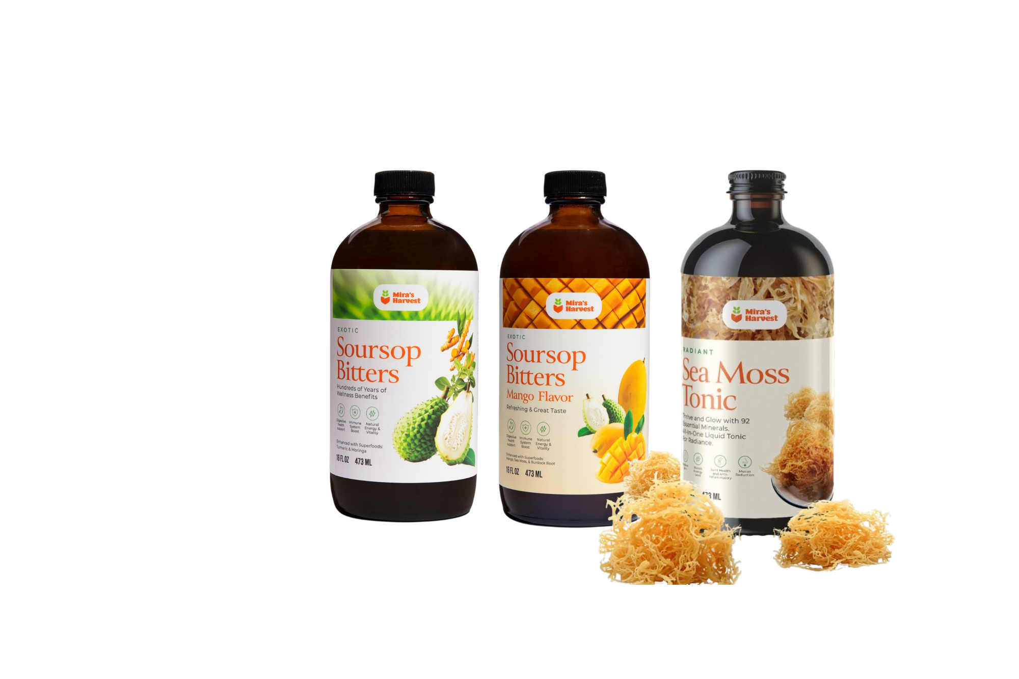 The Total Wellness Stack — Original Bitters, Mango Bitters, Radiant Sea Moss Tonic
